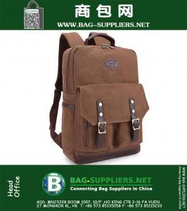 Bolsa de lona com mochila dupla Em sacos de negócios unisex Saco de laptop casual para estudantes Bolsas de viagem ao ar livre