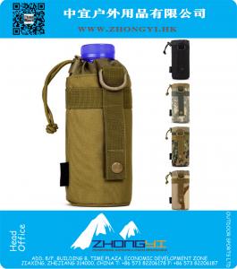 Drawstring MOLLE Water Bottle Pouch, Camouflage Tactical Pouch Belt Bag Military Accessories Equipment for Outdoor Sports Travel