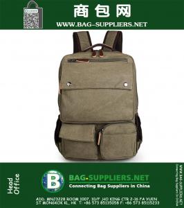Durable Canvas Unisex Laptop Backpack Travel Rucksack
