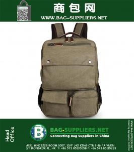 Durable Canvas Unisex Laptop Backpack Travel Rucksack