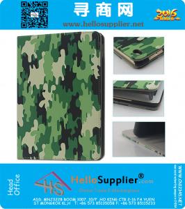 For iPad Air 2 Case Tablets Army Camouflage Pattern Luxury PU Leather Case With Stand Function Protective Shell Cover For iPad 6