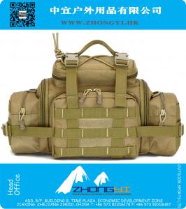 Gran cámara grande de la tableta Tactical Gear cintura militar Hombro Tote Bag Trekking Ripstop Woodland Exceso de seguridad a prueba de agua