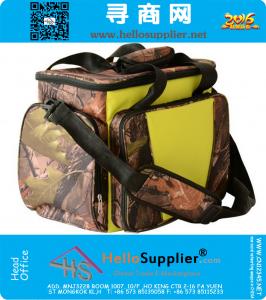 Large Capacity Bark Camouflage Cooler Bags Geladeira impermeável com isolamento de nylon com alça de ombro ajustável e forro removível