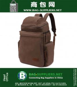 Lona portátil de gran capacidad para mochila hombres 19 pulgadas portátil estudiante mochila para mujer casual verde ejército 27L bolsa de hombros