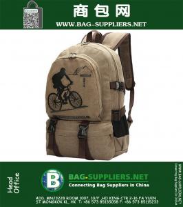 Men's Backpack Vintage Canvas Hiking Travel Military Backpack Boy's School bags