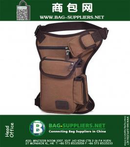 Men's Canvas Drop Leg Bag Cintura Fanny Pack Cinto Hip Bum Militar Tactical Motocicleta Multi-purpose Messenger Shoulder Bags