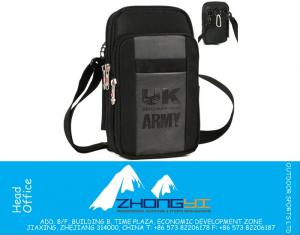 Men's Military Tactical Black Waist Bag Army Travel Sport Belt Bag 7 polegadas Phone Case Pouch Casual Fanny pack