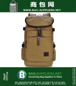 Bolsos de viaje de los hombres de los hombres ocasionales de la lona de la vendimia mochila Messenger mochila escuela Satchel Crossbody al aire libre senderismo bolsa de Camping