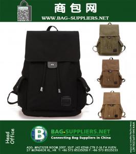 Hombres Mujeres Mochila Vintage Senderismo Bolsa Satchel Militar Mochila Hombro de la lona