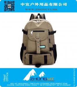 Men Women Preppy Style Canvas Backpack Large Capacity Solid Zipper Mochila School Backpacks For BoysTravel Bags