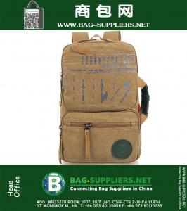Mochila para hombre Military Tactical Canvas School Bag Bolsa de viaje de senderismo de gran capacidad para hombre Knapsack