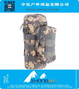 Mens Molle System Outdoor Army Fans Tactical Military Bag Round Kettle Bag para esporte Camping Caminhadas Viagens