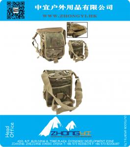 Military Army Tactical Multi-Layered Nylon Leg & Waist Pouch Carrier Bag with 2 Magazine Pouches for Outdoor Activity