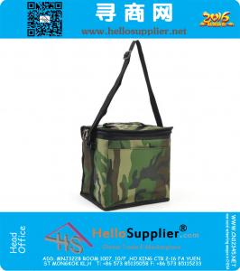 Militar Cooler Bolsas de almoço Padrão de camuflagem térmica Sacos de comida para piquenique portátil com papel de alumínio Frutas de gelo Bolsa de armazenamento fresco