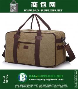 Militaire lederen canvas mannen reistassen mannen weekend bagage tassen sport camping tas duffle heren tas