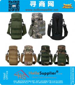 Molle Outdoors Tactical Shoulder Bag Gear Water Bottle Pouch Kettle Mochila cinza para fãs do exército