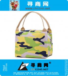 New Qualified Portable Lunch Box Carry Tote Bag Travel Picnic Storage Bag Army green