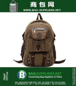 Notebook Canvas Backpack Zipper Men Rucksacks Laptop Travel Bags Military Men Vintage Casual College School Bags