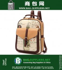 المطبوعة حقيبة جلدية حقيبة مدرسية النساء حقائب جلدية للنساء حقائب للمراهقين