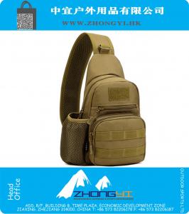 Sling Chest Backpack Homens Tactical One Single Tactical Bag Men Waterproof Bicycle Sport Bags com saco de garrafa
