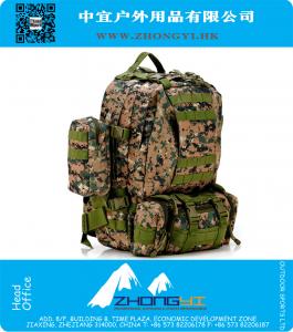 Solide Nylon résistant à l'usure Extérieure 60L Sport Escalade Camping Randonnée combinée Trekking Molle Voyage Sacs Militaire Tactique Sac à Dos