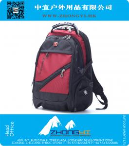 Sac à dos pour ordinateur portable suisse, 15 pouces carnet scolaire à dos, sac de randonnée de voyage hommes femmes sport sacs à dos
