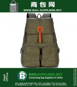 Vintage Magnetic Cover Open Men's Backpacks,Preppy Style Canvas School Bags For Students,High Capacity Travel Shoulder Bag