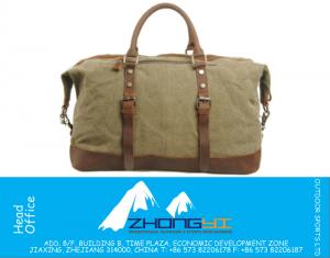 Sacs de voyage pour hommes Vintage sport bagages Duffle fourre-tout en toile et véritable cheval fou voyage en cuir Voyage sac de voyage