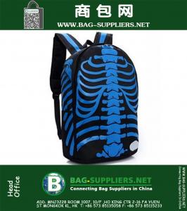 Mochila de tela impermeable Skeleton moda ocio militar lona mochila hombres viajan bolso de la lona