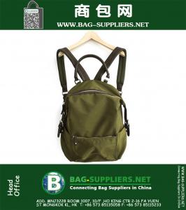 Mochila de nylon de las mujeres Ejército verde negro Bolsas de viaje a prueba de agua Mochila de gran capacidad de alta calidad