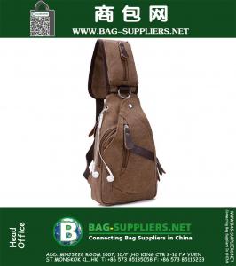 Paquete de las mujeres de los hombres de la vendimia bolsas de mensajero viaje al aire libre que va de excursión deporte lona masculina ocasional pecho pequeño retro militar bolso de hombro